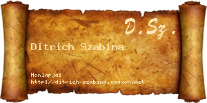 Ditrich Szabina névjegykártya