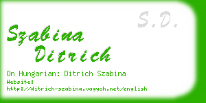 szabina ditrich business card